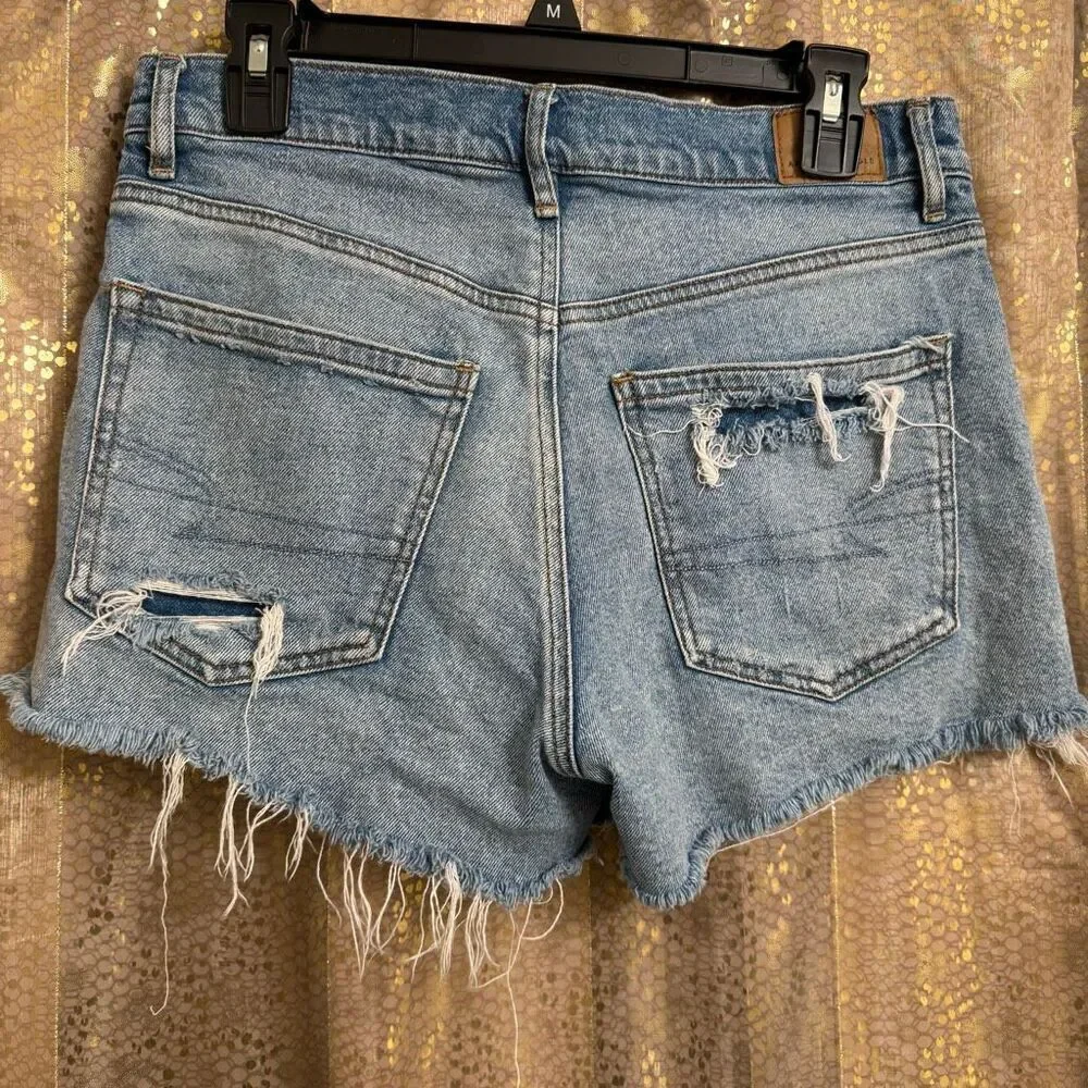 American Eagle Strigid Relaxed Distressed Denim Cut Off Shorts Size 6